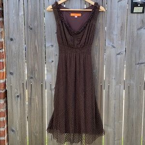 Cynthia Steffe Chocolate Brown Lace Overlay Dress